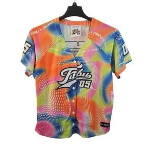 NWT Fubu The Collection Forever 21 Women's Large Baseball Jersey Stitched Logo